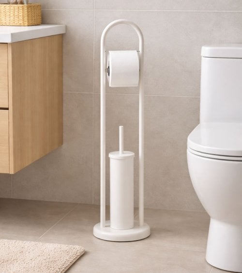 Portarrollos de Baño Arco Natura con Escobillero de Metal