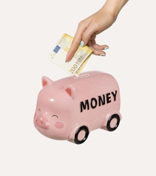 Hucha Furgoneta de Cerdo de Cerámica