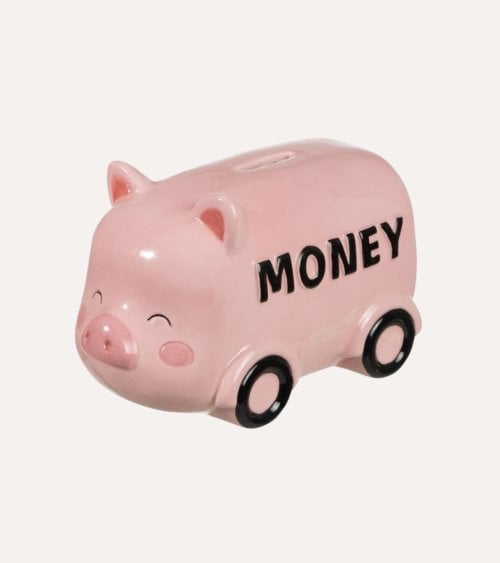 Hucha Furgoneta de Cerdo de Cerámica