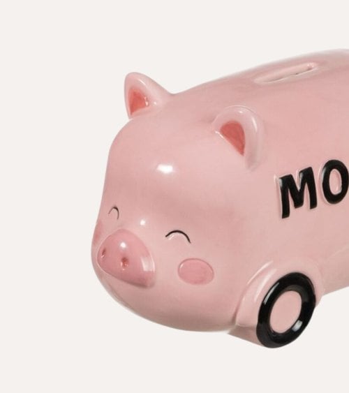 Hucha Furgoneta de Cerdo de Cerámica