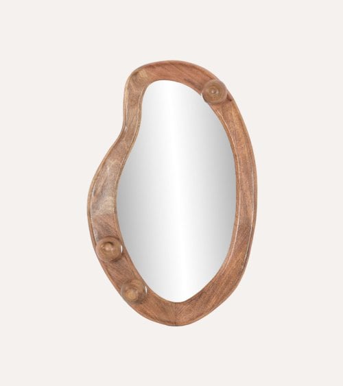 Espejo de Pared Irregular Bubble de Madera de Mango