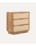 Cómoda Natura con 3 Cajones de Madera de Mango y Yute