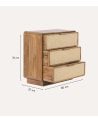Cómoda Natura con 3 Cajones de Madera de Mango y Yute