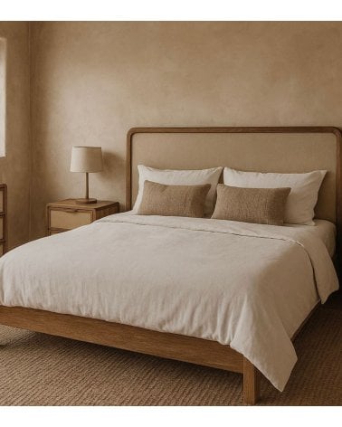 Cabecero Natura de Madera de Mango y Yute