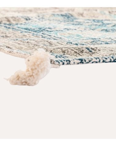 Alfombra Persa Estilo Desgastado con Flecos de Algodón