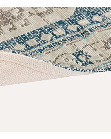 Alfombra Persa Estilo Desgastado con Flecos de Algodón