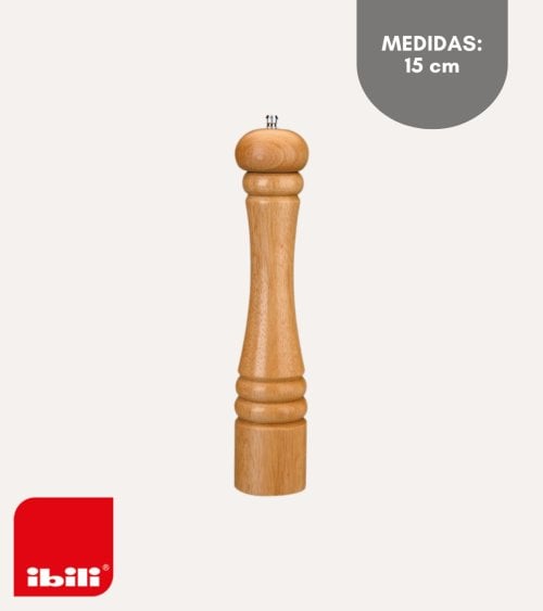 Molinillo para Pimienta Natural de Madera