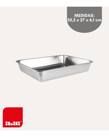 Fuente para Horno Rectangular Food de Acero Inoxidable 18/10