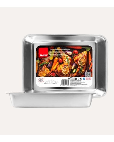 Fuente para Horno Rectangular Food de Acero Inoxidable 18/10