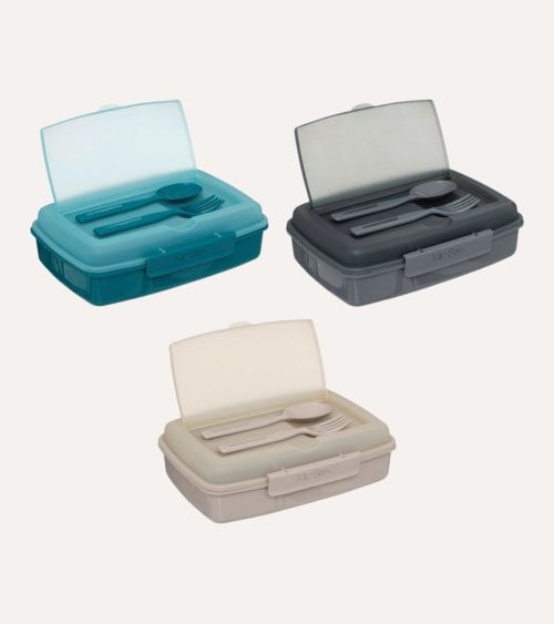 Fiambrera Klic Box con Cubiertos de Plástico
