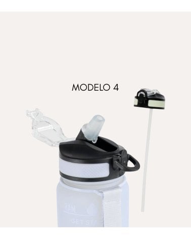 Botella Deportiva Medidas y Motivación con Pajita de Plástico
