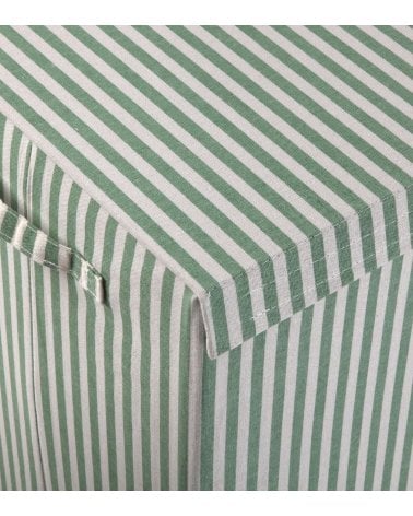 Cesto de Ropa A Rayas con Tapa de Algodón y Poliéster