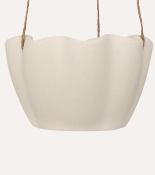 Maceta Colgante Wild Romance de Ceramica Blanca