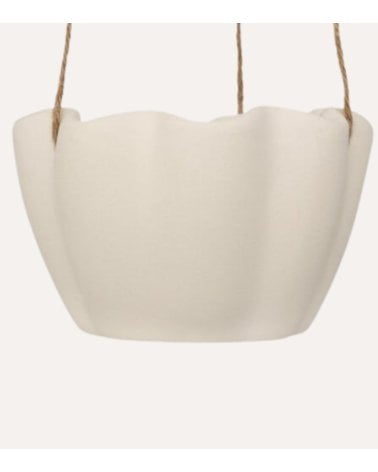 Maceta Colgante Wild Romance de Ceramica Blanca
