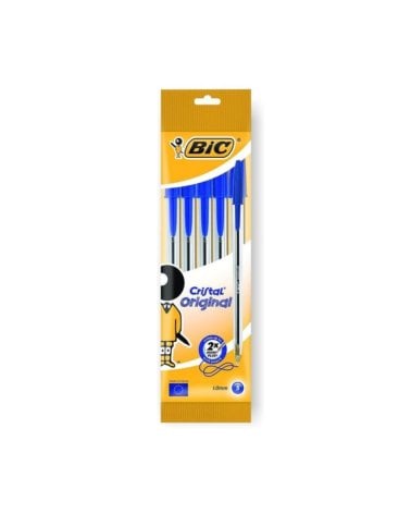 Pack de 5 Bolígrafos BIC con Tapa color Azul-1