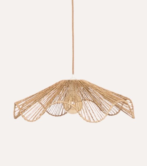 Lampara Colgante Gino de Acero y Yute