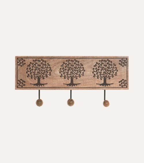 Perchero de Pared Árbol de la Vida de Madera de Mango