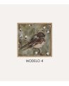 Cuadro Lienzo Pajarito a Trazos de MDF
