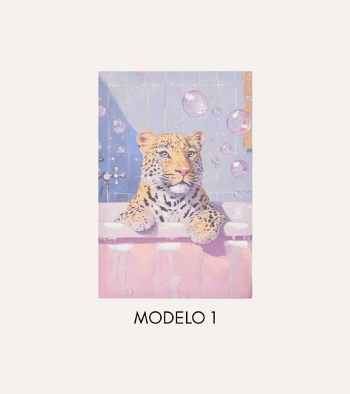 Cuadro Lienzo Animal en Baño de Burbuja de MDF