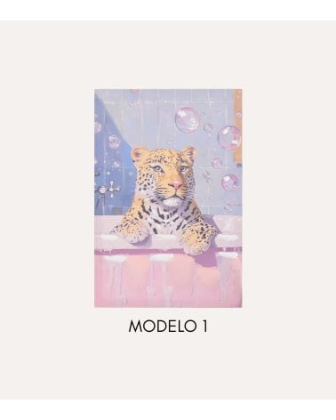 Cuadro Lienzo Animal en Baño de Burbuja de MDF