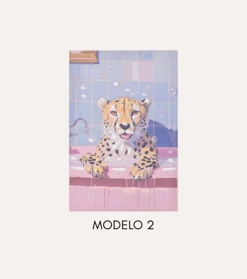 Cuadro Lienzo Animal en Baño de Burbuja de MDF
