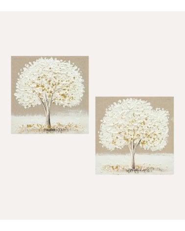 Cuadro Lienzo Árbol a Brochazos de MDF