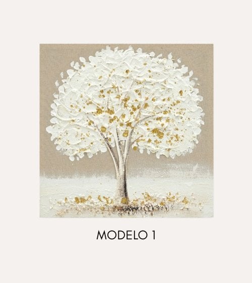 Cuadro Lienzo Árbol a Brochazos de MDF