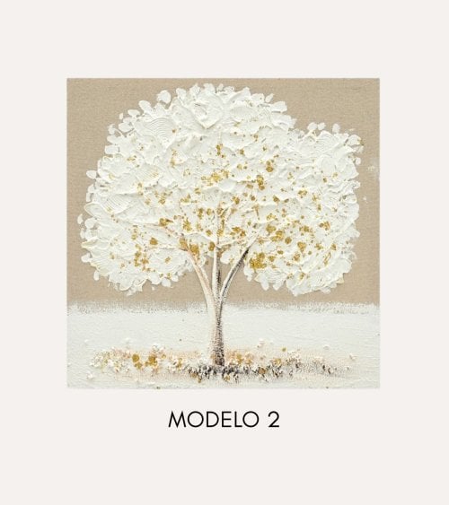 Cuadro Lienzo Árbol a Brochazos de MDF