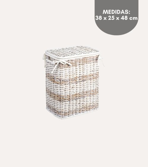 Cesto de Ropa Stacy de Mimbre y Bambú