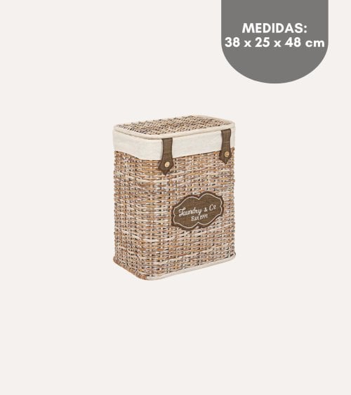 Cesto de Ropa Provenzale de Ratán y Bambú