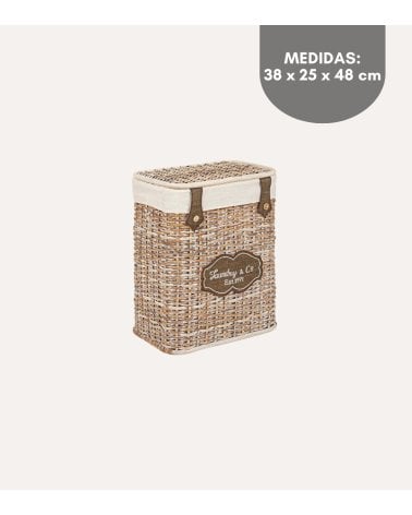Cesto de Ropa Provenzale de Ratán y Bambú