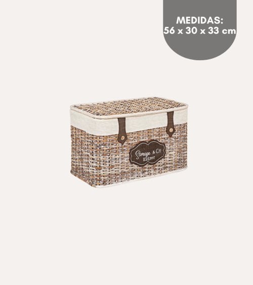 Cesta Provenzale con Tapa de Ratán y Bambú