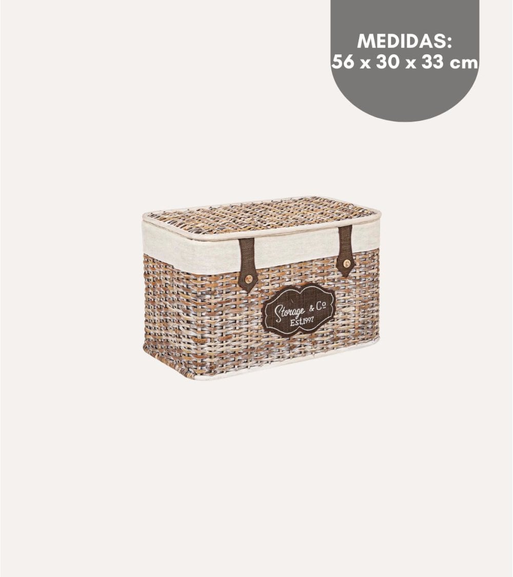 Cesta Provenzale con Tapa de Ratán y Bambú