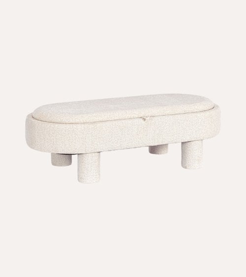 Puff Doble Talya con Bandeja Reversible de MDF y Poliéster