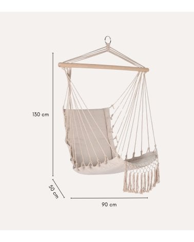 Silla Colgante Calm de Algodón y Madera de Abeto