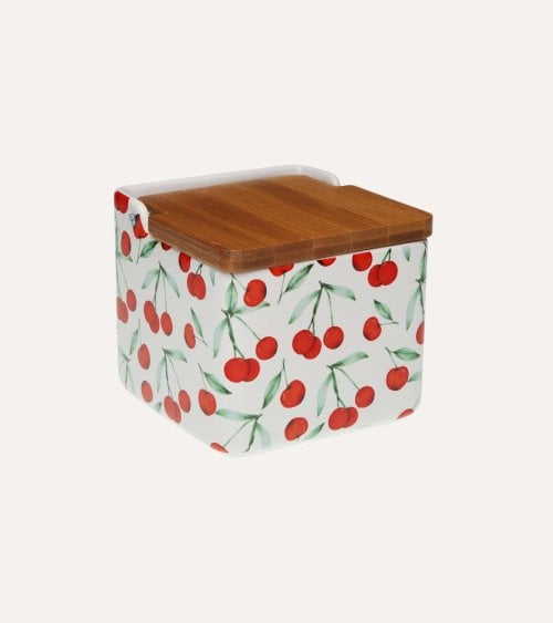 Salero Cerezas de Cerámica y Madera