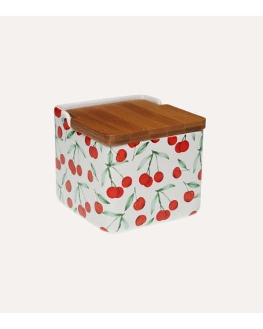 Salero Cerezas de Cerámica y Madera