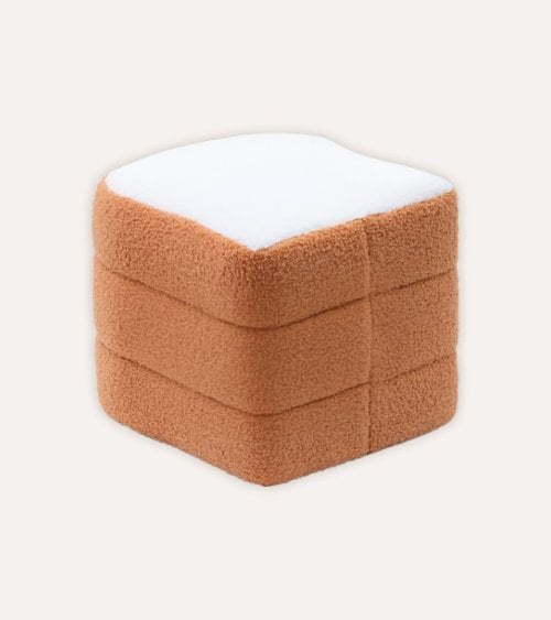 Puff Infantil en Forma de Tostada de Borreguillo