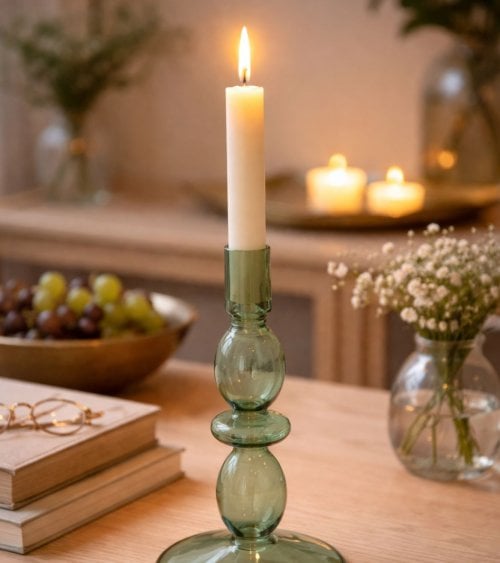 Candelabro con Burbujas de Cristal