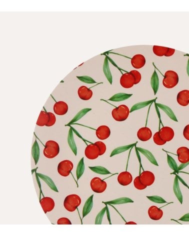Plato Llano Cerezas de Polipropileno