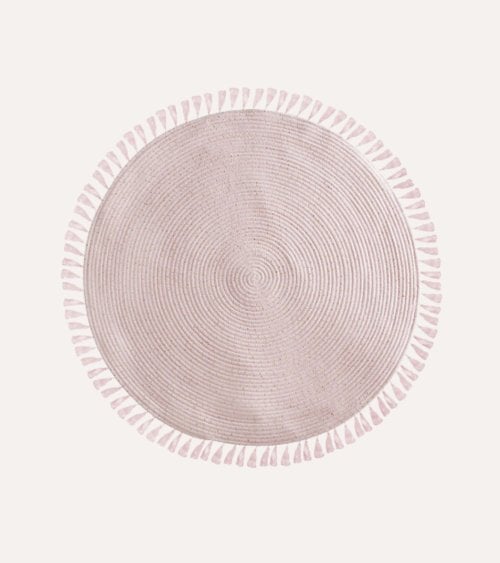 Alfombra Lurex Redonda con Flecos de Rayón