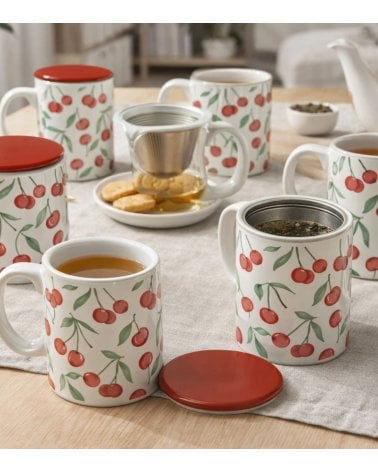 Taza para Infusiones Cerezas de Gres