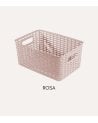 Cesta Line Color Estilo Ratán con Asa de Plástico