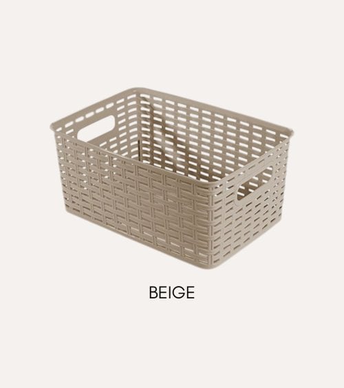 Cesta Line Color Estilo Ratán con Asa de Plástico