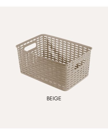 Cesta Line Color Estilo Ratán con Asa de Plástico