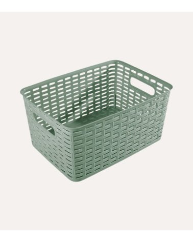 Cesta Line Estilo Ratán con Asa de Plástico