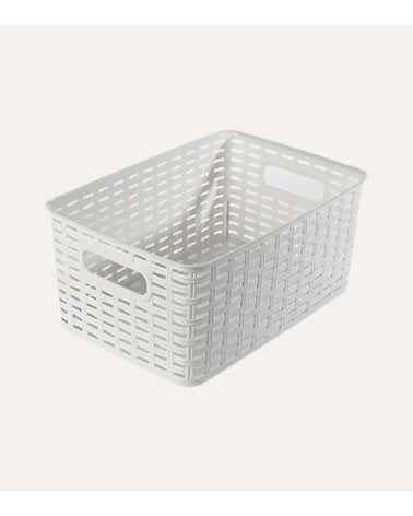 Cesta Line Estilo Ratán con Asa de Plástico
