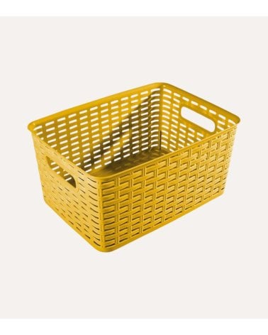 Cesta Line Estilo Ratán con Asa de Plástico