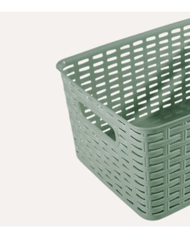 Cesta Line Estilo Ratán con Asa de Plástico