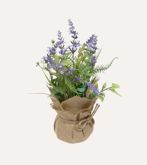 Planta Decorativa Provence de Lavanda con Maceta de Yute